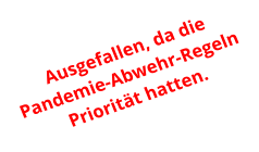 Ausgefallen, da die Pandemie-Abwehr-RegelnPrioritt hatten.